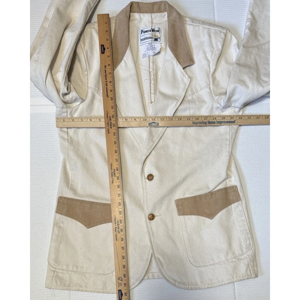 PIONEER WEAR - Mens VINTAGE Canvas Cotton &‎ Leather Accents Jacket - Size 42L